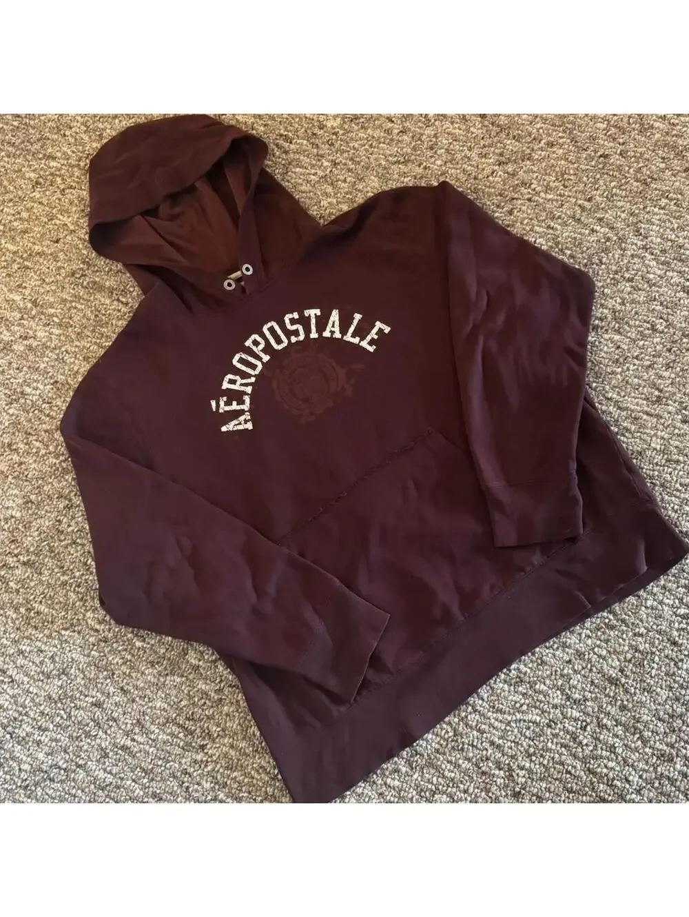 Men’s Aéropostale Hooded Sweatshirt Maroon Size Extra Large XL